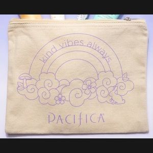 ☀️4/$15☀️Pacifica “Kind Vibes Always” Canvas Make Up Cosmetic Bag Brand New!